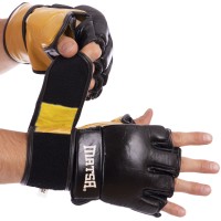 Рукавички для змішаних єдиноборств MMA шкіряні MATSA ME-2010 L-XL кольори в асортименті